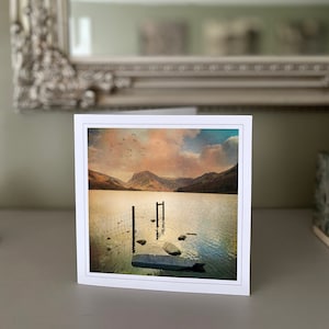 Seenplatte - Lake Distrikt - Kunst Landschaft - Grußkarte Landschaft - Natur Karte - Handgemachte Karten