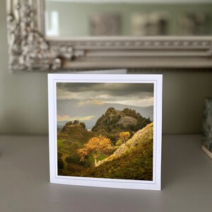 Castle Crag - Borrowdale, Lake District - blanco wenskaart - landschapskaart - natuurkaart - beeldende kunst - handgemaakte kaarten