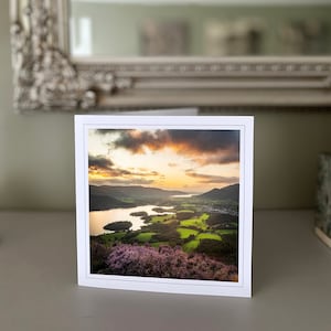 Derwent Water - Lake District - carte de voeux vierge - carte paysage - carte nature - beaux-arts - cartes faites main - cartes d'anniversaire