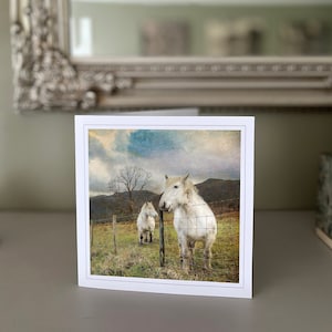 Lake Distrikt Kunst Karte - Fell Ponies - Glückwunschkarte - Landschaft Karte - Natur Karte - Handgemachte Karten -