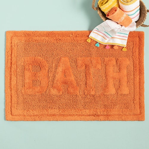 Striped Bath Mat Bathroom Rug Cotton Bathroom Rugs Etsy