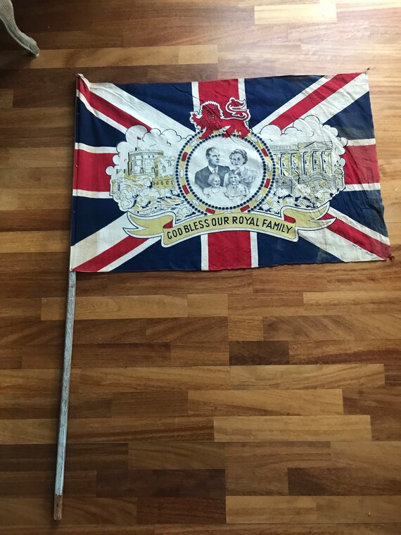 Vintage Union Jack / Coronation of Queen Elizabeth II Flag