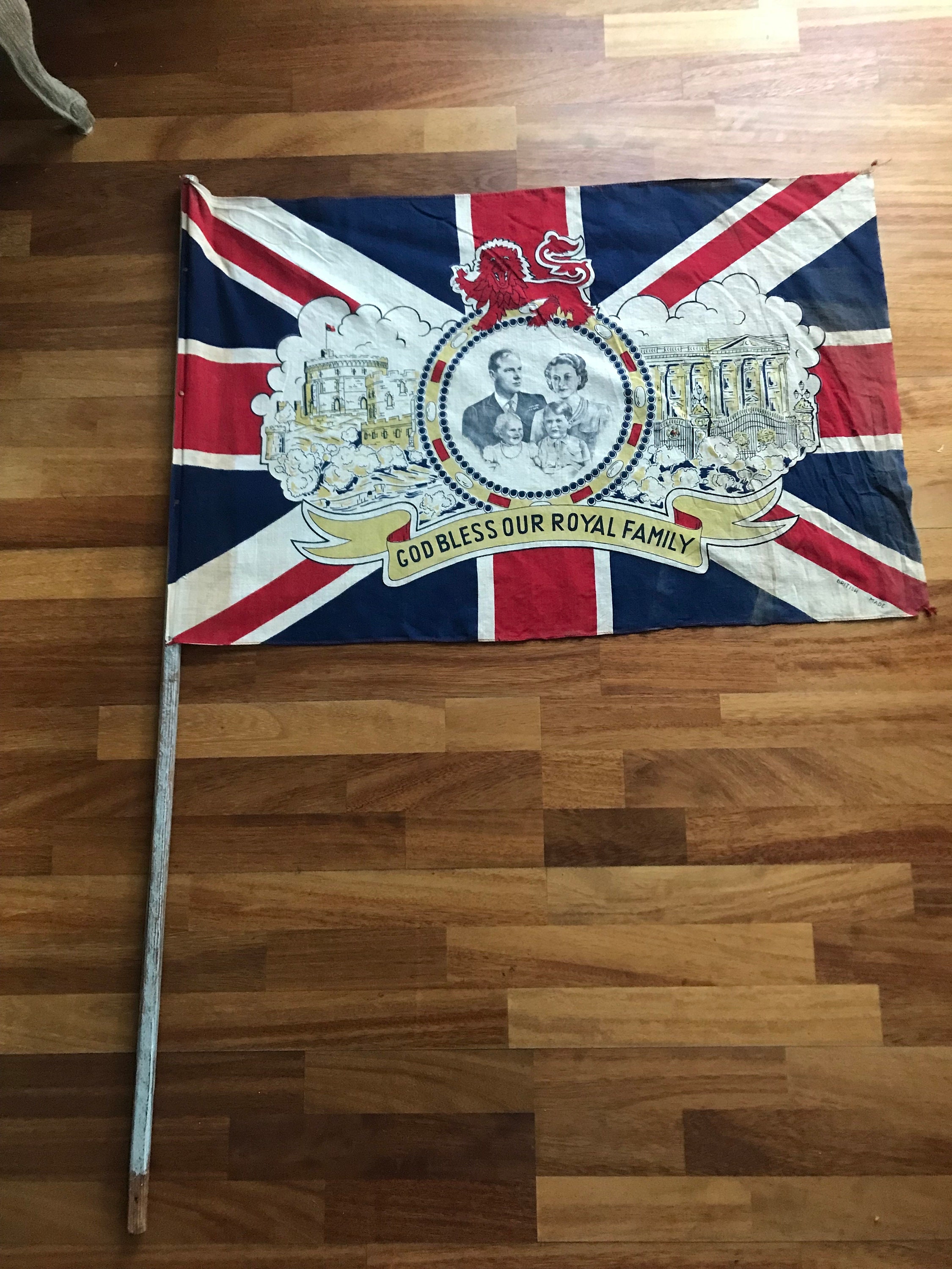 Vintage Union Jack / Coronation of Queen Elizabeth II Flag