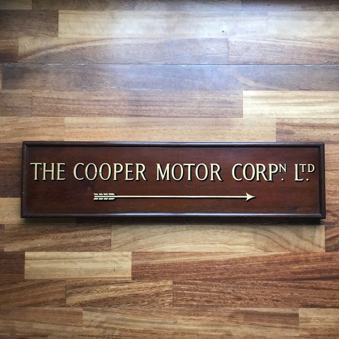 Letrero de Cooper Motor Corp: ideal para una cueva de hombres, un ...