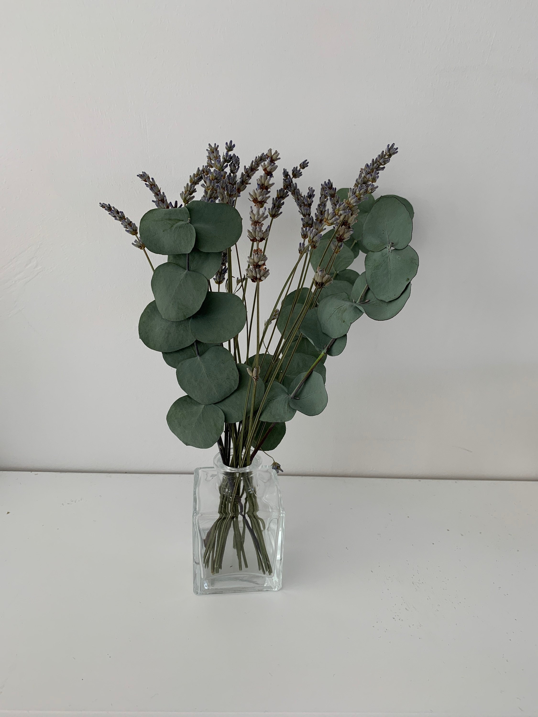 Lavender and eucalyptus letterbox gift, dried lavender eucalyptus, dried flower arrangement, letterbox flowers, fresh eucalyptus, home grown