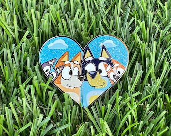 Bluey Family Heart Pin