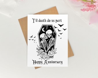 Til Death Do Us Part Anniversary Card / spooky card / halloween anniversary card for husband / card for wife / anniversary gifts