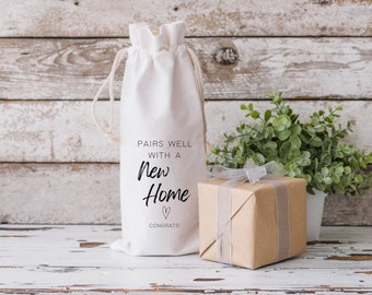 Pairs Well With A New Home Wine Gift Bag / new homeowners / congrats / housewarming gift  / congratulations / wine tote