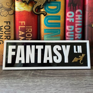 Library Street Sign Bookshelf Decor/ Bookish merch/ Gift for book lover/ Bookish Decor/ Book Nook / Book decoration /