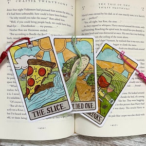 Intuitively Chosen Food Tarot Card Bookmark / Funny Bookmark / bookish gift / book lover / bookmarks for women / men / gifts under 5 /