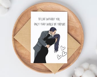 Lovers Anniversary or Valentines Card / spooky card / halloween anniversary card for husband / card for wife /  Birthday card for wife