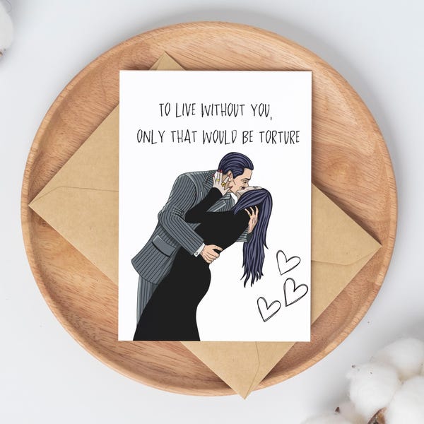 Lovers Anniversary or Valentines Card / spooky card / halloween anniversary card for husband / card for wife /  Birthday card for wife