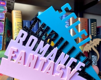 Library Genre Signs | Book Genre Wall Decor | Personal Library Sign Set | Reading Nook Decor | Book Lover Gift | Bookshelf Decor