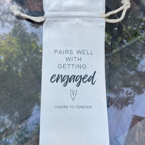 Engagement Wine Gift Bag/ pairs well with getting engaged /bride gift /wedding gift /engagement gifts for couples / wine tote / gift for her image 7