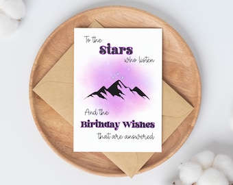 Star Birthday Card / card for reader / bookmark gift set / book lover