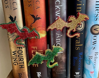Christmas Dragon Bookshelf Decor Accessory /Bookish merch/Gift for book lover/Book Nook decoration / Bookshelf Sign /Bookish Decor