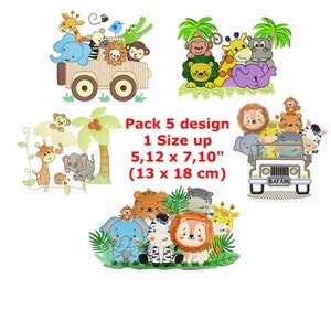Safari animals embroidery designs machine embroidery pattern - instant download.