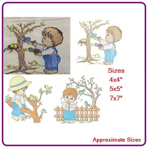 Boy designs machine embroidery pattern - instant download.