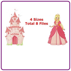 Castle and Princess embroidery designs machine embroidery pattern - instant download.