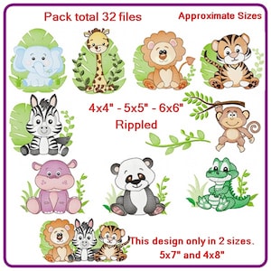 Safari animals embroidery designs machine embroidery pattern - instant download.