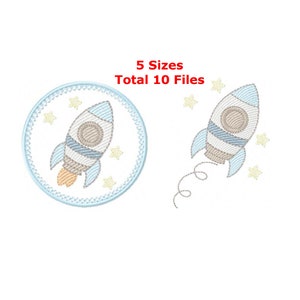 Rocket embroidery designs machine embroidery pattern - instant download.