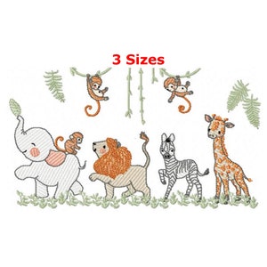 Safari animals embroidery designs machine embroidery pattern - instant download.