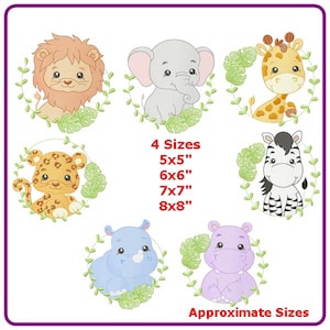 Safari animals embroidery designs machine embroidery pattern - instant download.