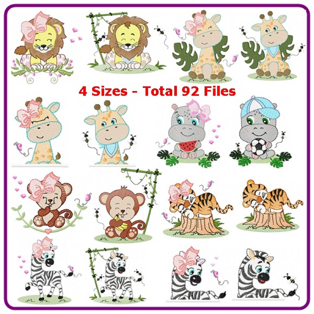 Little Safari Embroidered Converter - Pink main image 0