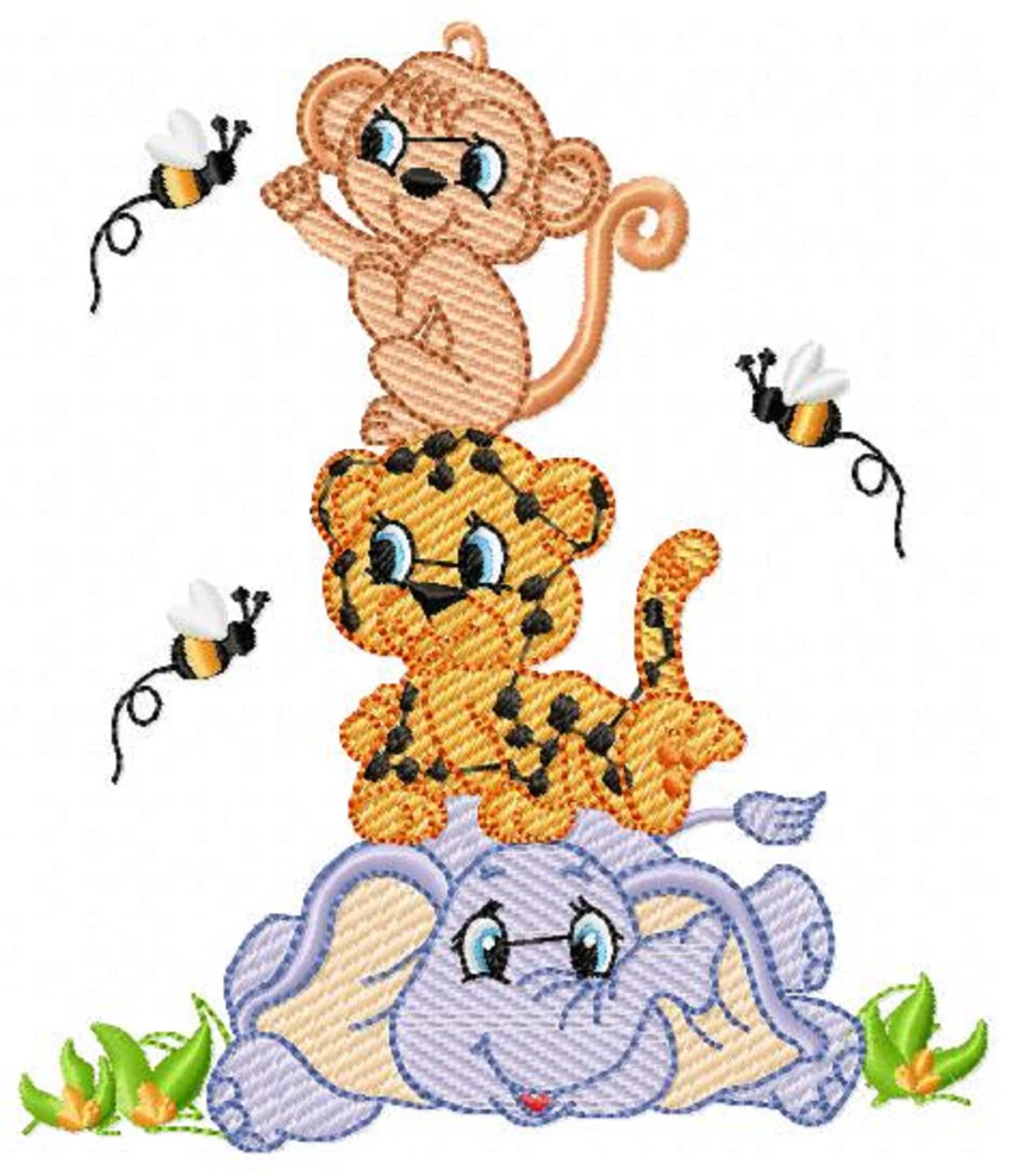 Safari Animals Embroidery Designs Machine Embroidery Pattern Etsy