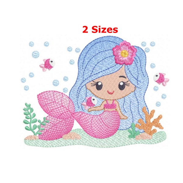 Mermaid embroidery designs machine embroidery pattern - instant download.