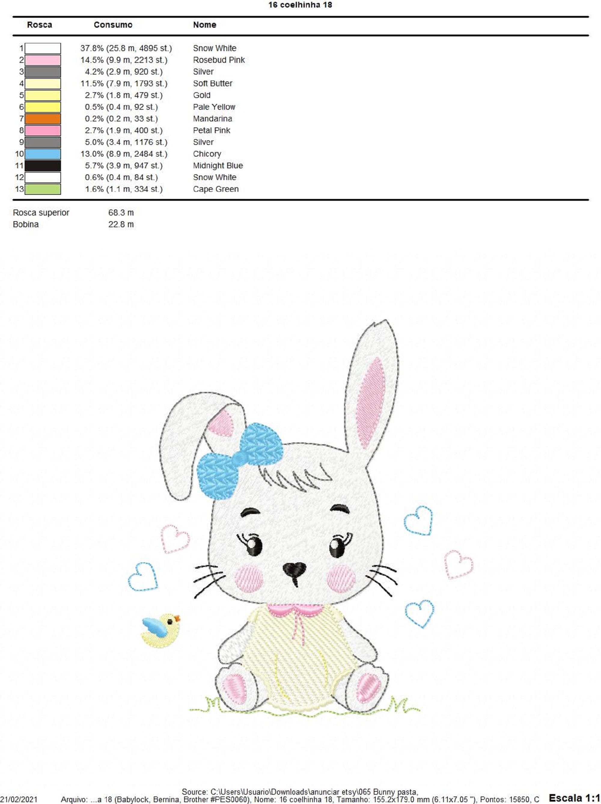 Bunny embroidery designs machine embroidery pattern instant Etsy