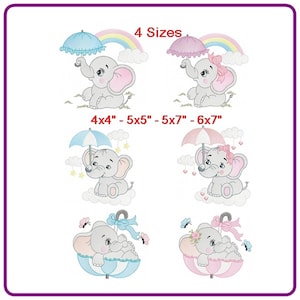 Elephant designs machine embroidery pattern - instant download.