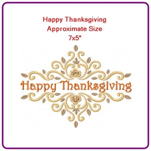 Happy Thanksgiving day embroidery designs machine embroidery pattern - instant download.