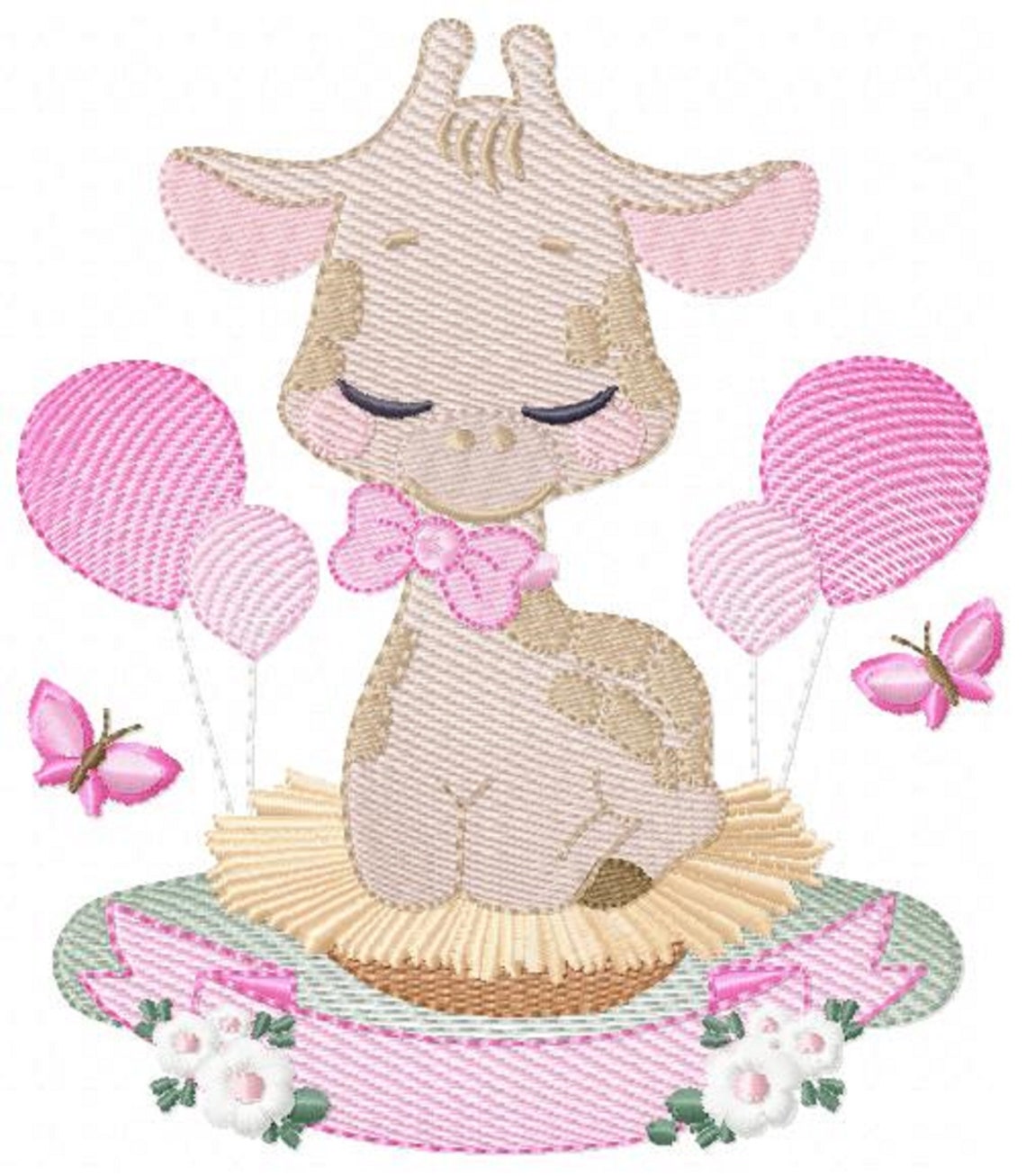 Giraffe Baby Girl Embroidery Designs Machine Embroidery Pattern ...