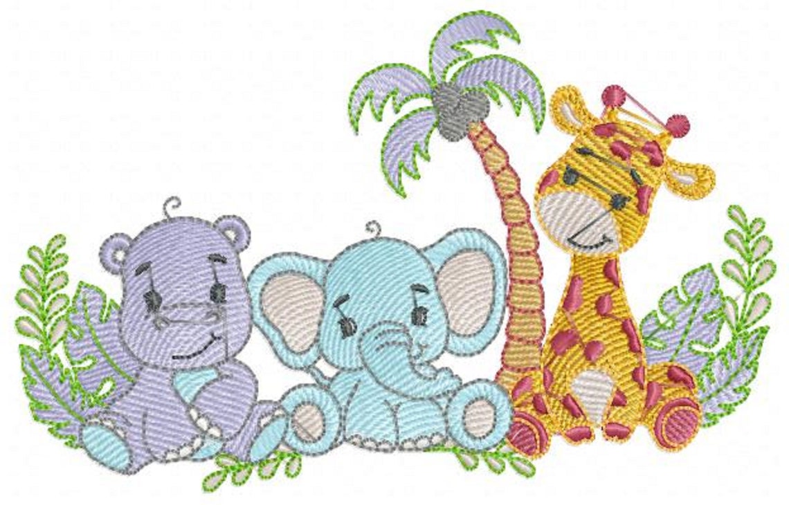 Safari animals embroidery designs machine embroidery pattern Etsy