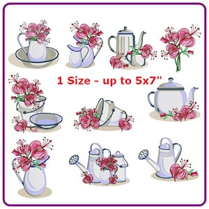 kitchen with flowers embroidery designs machine embroidery pattern - instant download.
