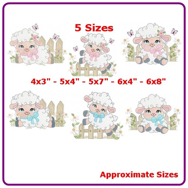 Sheep designs machine embroidery pattern - instant download.