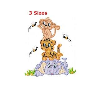 Safari animals embroidery designs machine embroidery pattern - instant download.