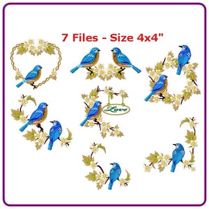 Oiseaux animaux broderie dessins de modèle de broderie machine - téléchargement instantané.
