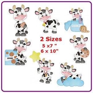 Cow designs machine embroidery pattern - instant download.