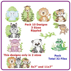 Safari animals embroidery designs machine embroidery pattern - instant download.