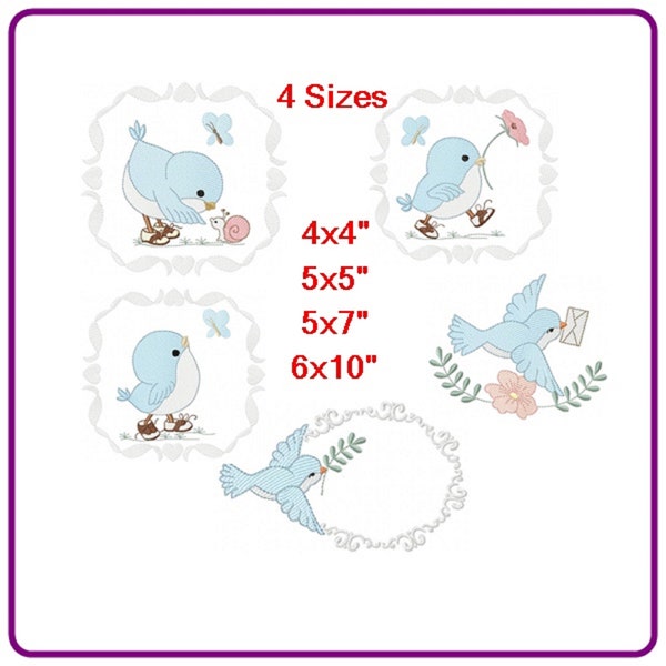 Bird animals embroidery designs machine embroidery pattern - instant download.