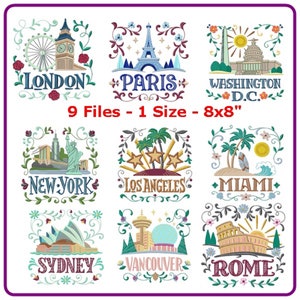 Cities files embroidery designs machine embroidery pattern - instant download.