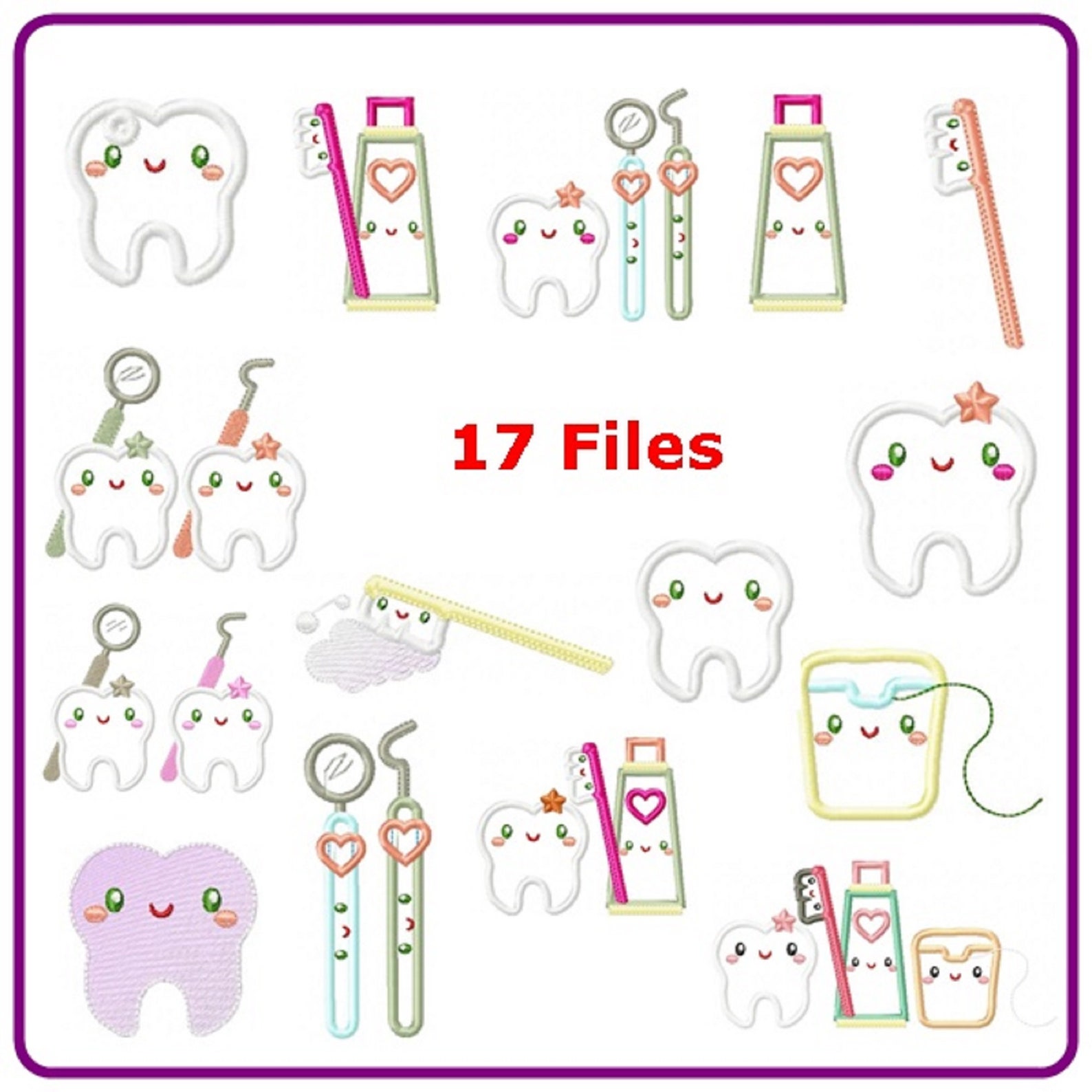 Teeth Embroidery Designs Machine Embroidery Pattern Instant Etsy
