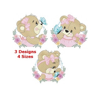 Teddy bear animals embroidery designs machine embroidery pattern - instant download.