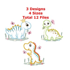 Dinosaurs animals embroidery designs machine embroidery pattern - instant download.