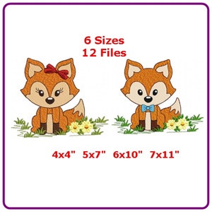 Fox animals embroidery designs machine embroidery pattern - instant download.