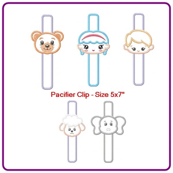 Pacifier clips embroidery designs machine embroidery pattern - instant download.