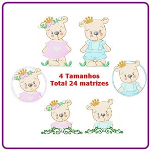 Teddy bears designs machine embroidery pattern - instant download.