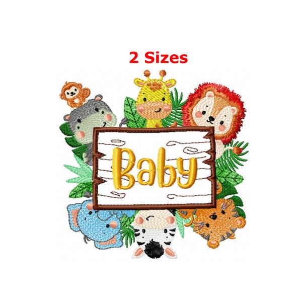 Baby Safari animals embroidery designs machine embroidery pattern - instant download.